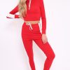 Clothing Rebellious Fashion | Red Tracksuit With White Stripe - Sascha