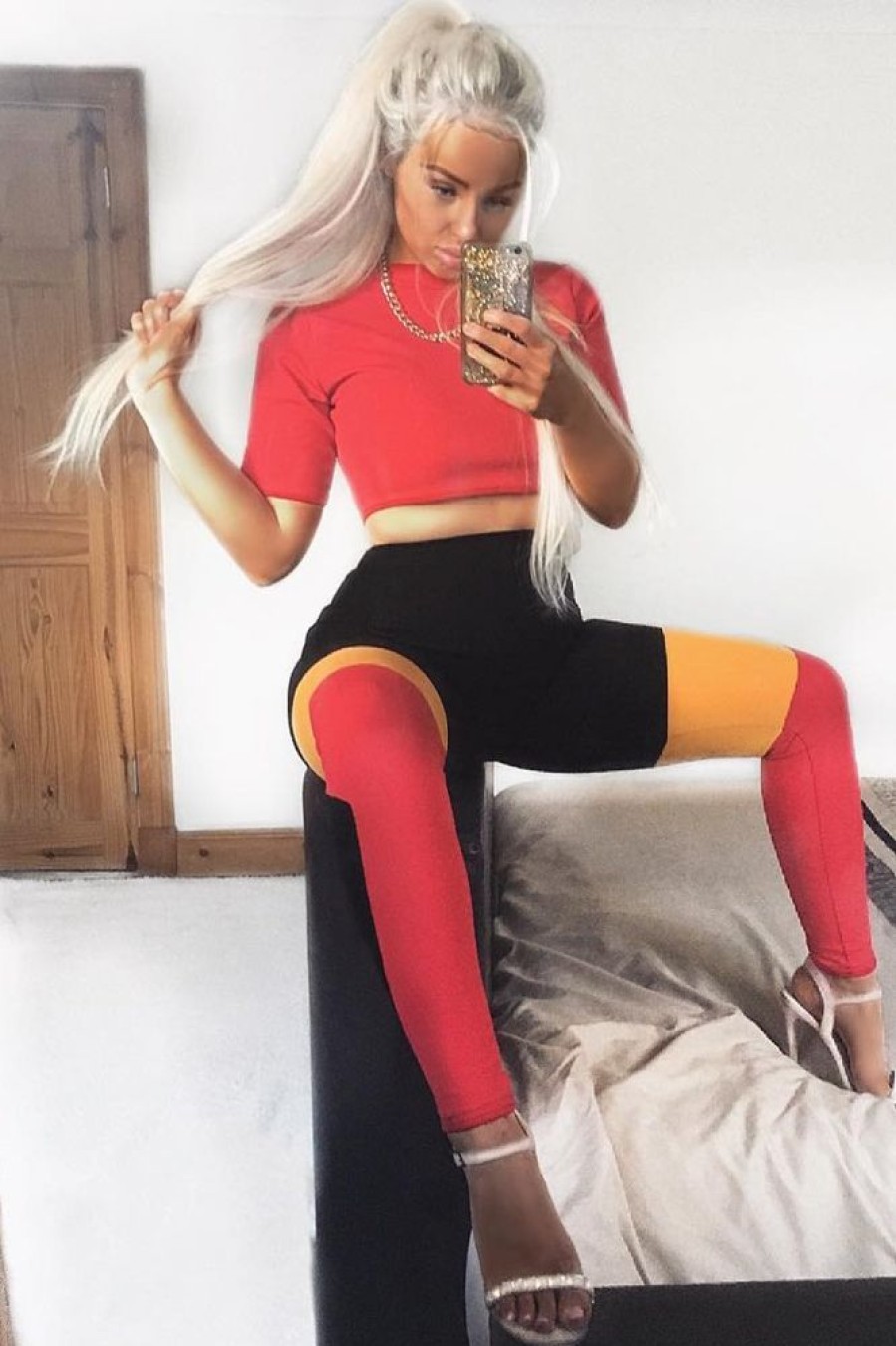 Clothing Rebellious Fashion | Red Yellow And Black Colour Block Co-Ord - Jamie-Lee