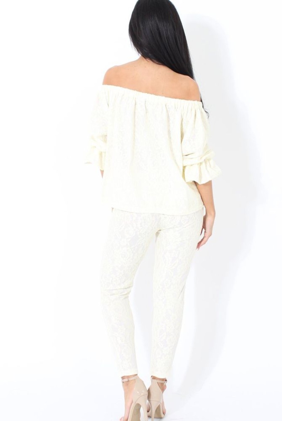 Clothing Rebellious Fashion | Cream Lace Two Piece - Nicole