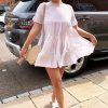 Clothing Rebellious Fashion | White Smock Tiered Frill Sleeve Mini Dress - Olah