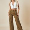 Clothing Rebellious Fashion | Camel Straight Leg Cargo Trousers - Nishi