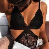 Clothing Rebellious Fashion | Black Lace Cut Out Bodysuit - Brina