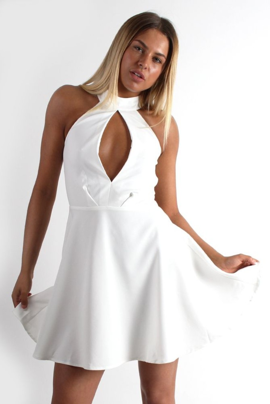 Clothing Rebellious Fashion | Dori White Cut Out Dress