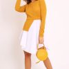 Clothing Rebellious Fashion | Mustard Ribbed Jumper Shirt Dress - Vita