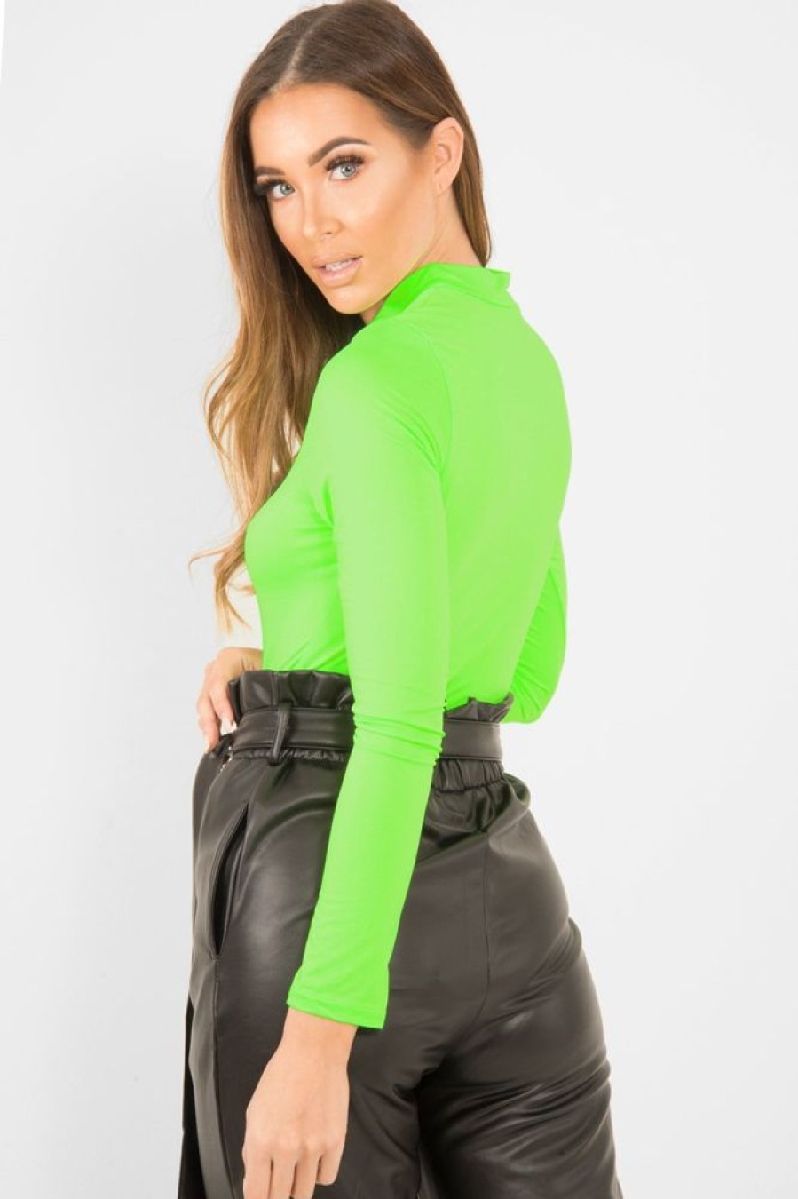 Clothing Rebellious Fashion | Neon Green Slinky Bodysuit - Allison