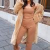 Clothing Rebellious Fashion | Camel Crop Top And Trousers Co-Ord Set - Kimmy