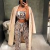 Clothing Rebellious Fashion | Snake Print Bandeau And Wide Leg Trousers Co-Ord - Freddie