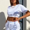 Clothing Rebellious Fashion | White Sweat Top Shorts Loungewear Co-Ord - Indee