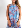 Clothing Rebellious Fashion | Maggie Blue Paisley High Neck Dress