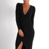 Clothing Rebellious Fashion | Kristen Black Ruched Front Dress