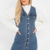 Clothing Rebellious Fashion | Mid Wash Button Front Sleeveless Denim Dress - Kamiya