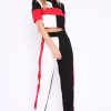 Clothing Rebellious Fashion | Red White And Black Colour Block Co-Ord - Jacey