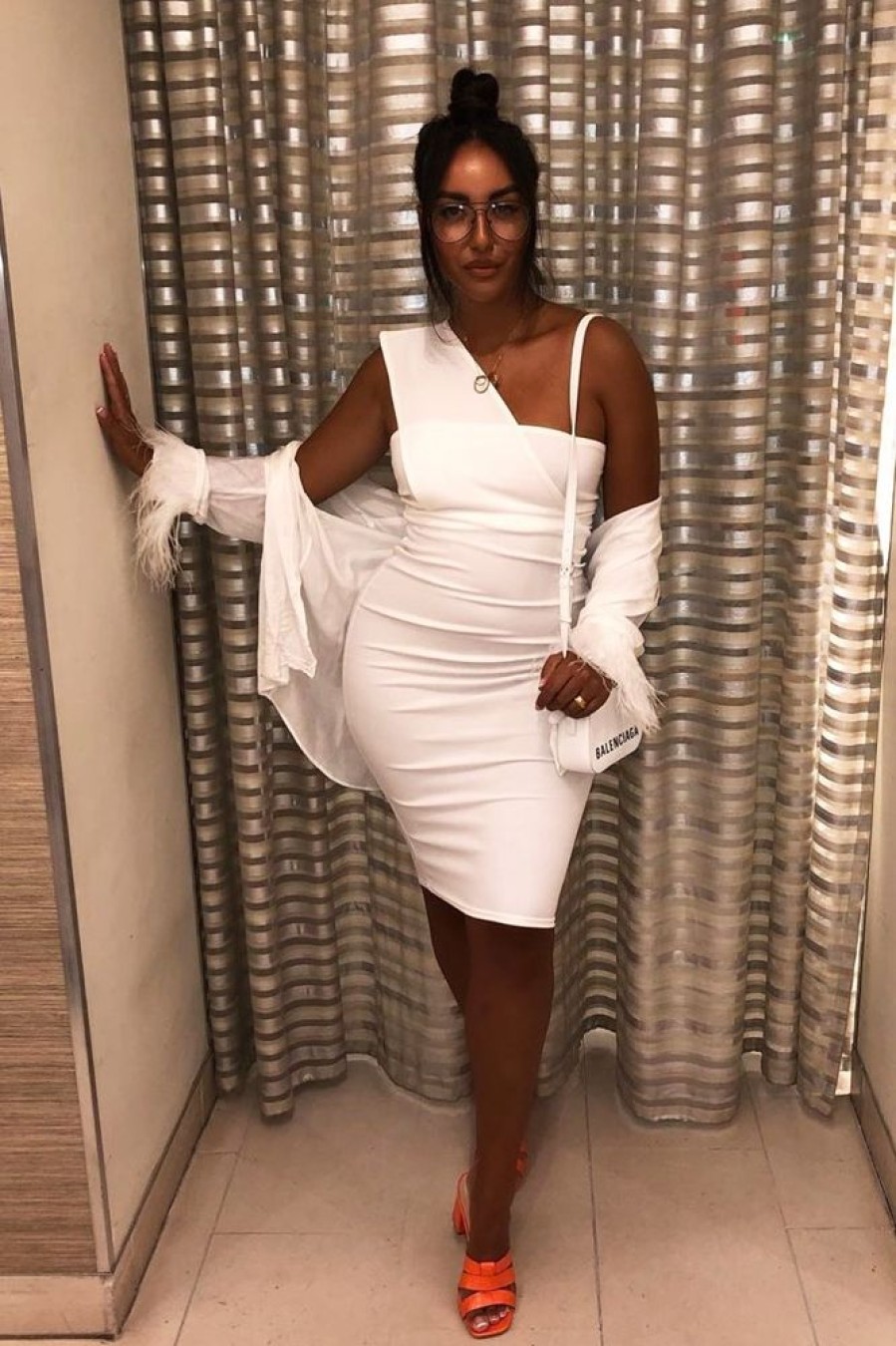 Clothing Rebellious Fashion | White One Shouldered Wrap Front Midi Dress - Kirtsy