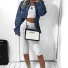 Clothing Rebellious Fashion | White Cropped Top And Leggings Co-Ords - Remini