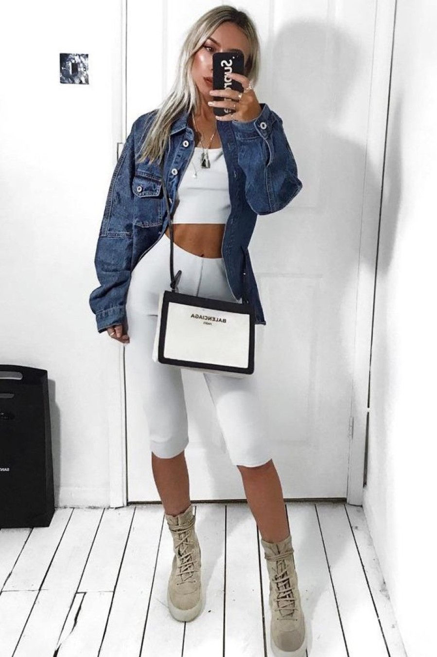 Clothing Rebellious Fashion | White Cropped Top And Leggings Co-Ords - Remini