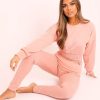 Clothing Rebellious Fashion | Pink Shirred Top And Leggings Loungewear Co-Ord - Tynlie