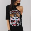 Clothing Rebellious Fashion | Black Born To Be Wild Cut Out Shoulder T-Shirt Dress - Lorelei