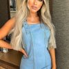 Clothing Rebellious Fashion | Light Denim Sleeveless Back Zip Mini Dress - Kasandra