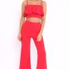 Clothing Rebellious Fashion | Red Cami Trouser Two Piece Set - Roselle