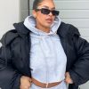 Clothing Rebellious Fashion | Grey Box Fit Cropped Hoodie - Neala