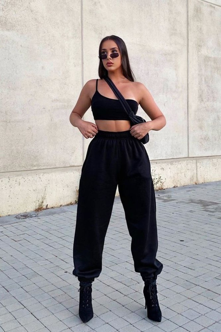 Clothing Rebellious Fashion | Black Oversized Joggers - Erica