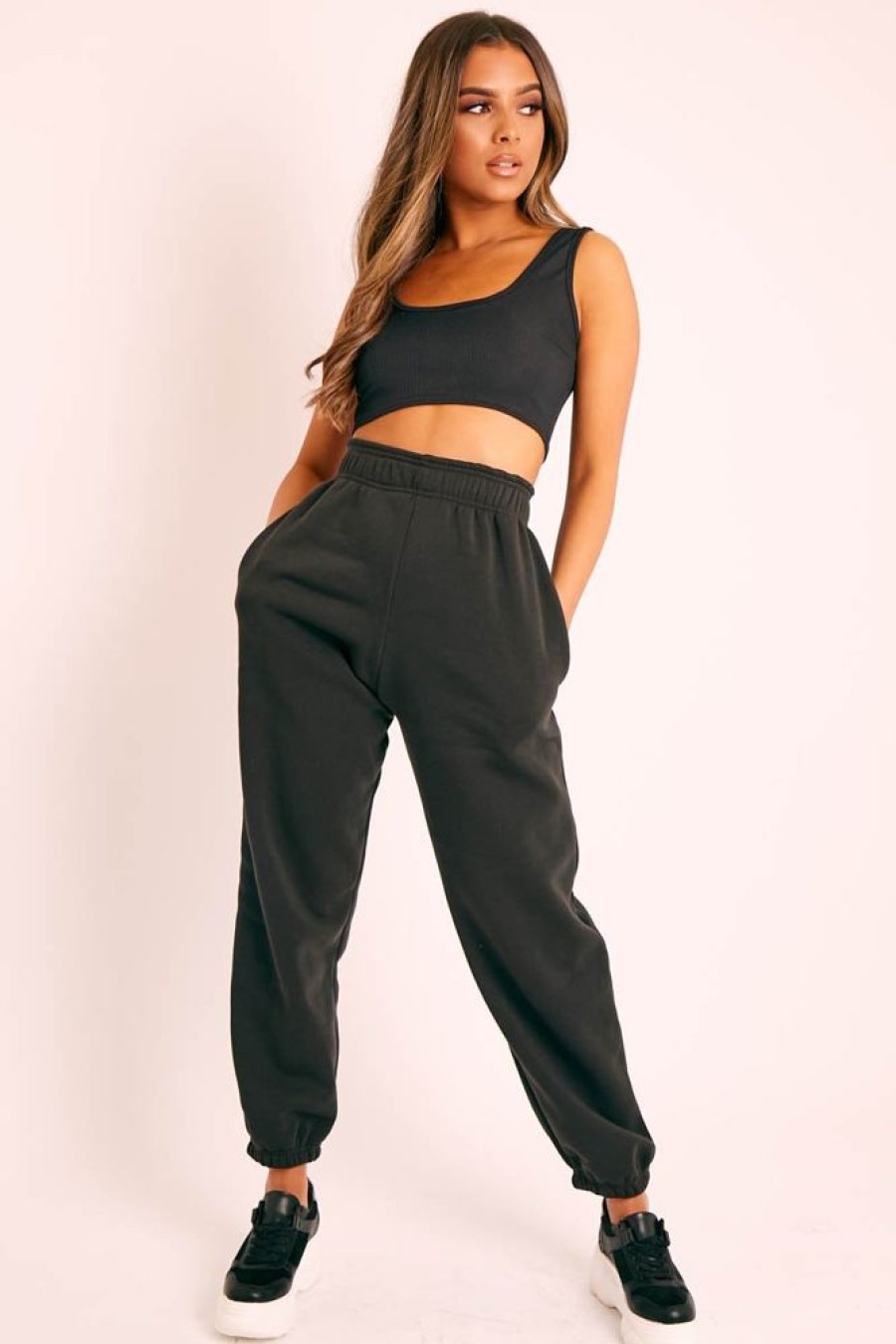 Clothing Rebellious Fashion | Black Oversized Joggers - Erica