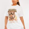 Clothing Rebellious Fashion | White Fearless Tiger Printed T-Shirt - Makari