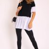 Clothing Rebellious Fashion | Black White Tulle Ruffle Hem T-Shirt Dress - Zula