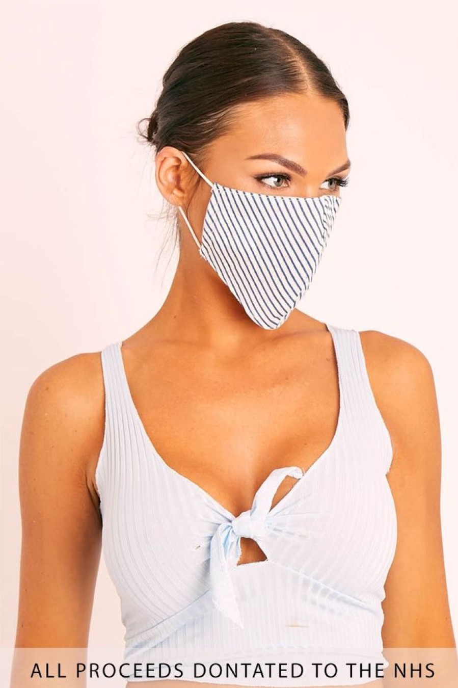 Accessories Rebellious Fashion | White Striped Face Mask - Gerry