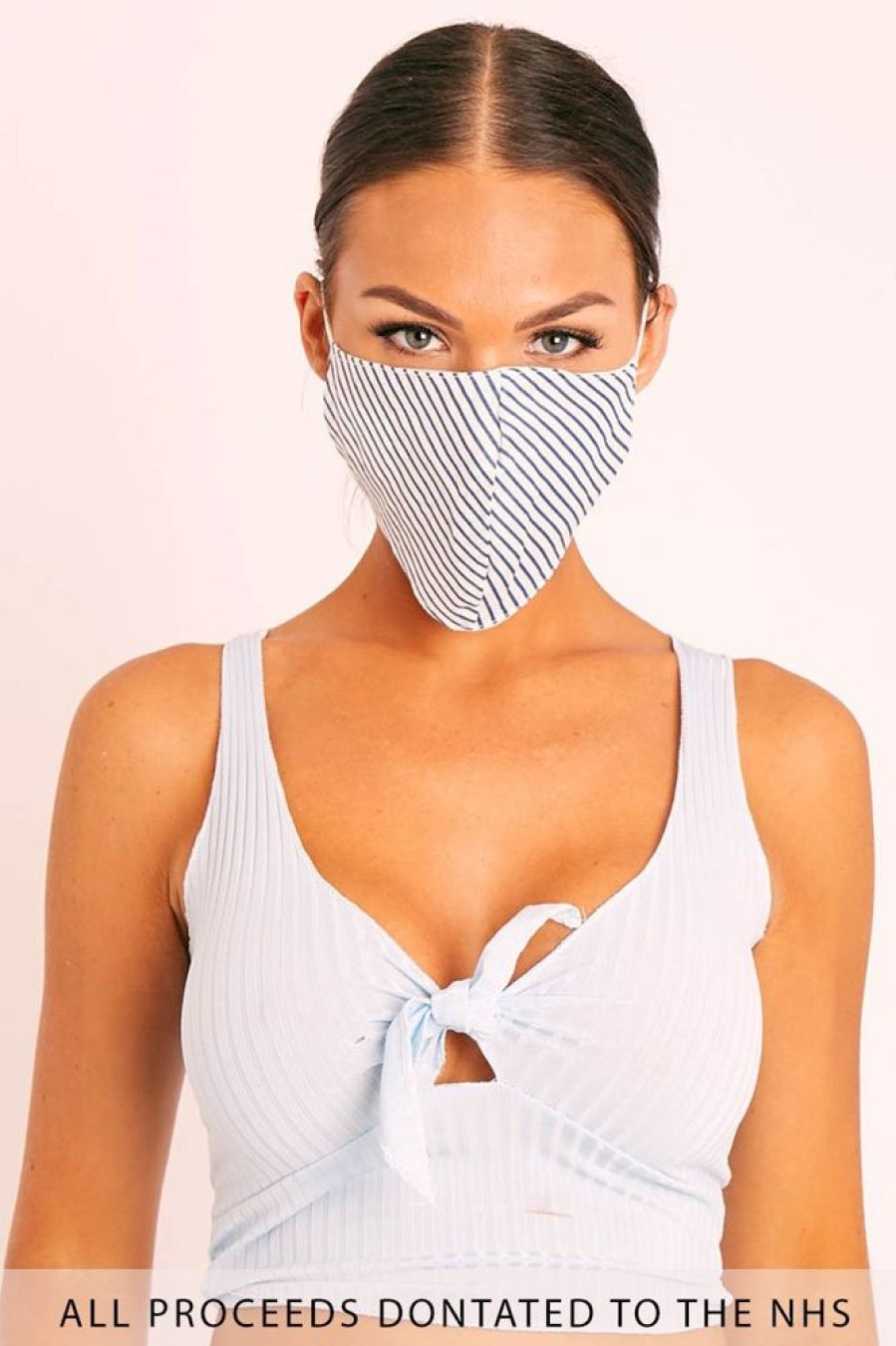 Accessories Rebellious Fashion | White Striped Face Mask - Gerry