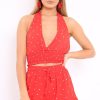 Clothing Rebellious Fashion | Red Polka Dot Shorts And Halterneck Co-Ord - Alivia