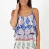 Clothing Rebellious Fashion | Blue Print Pattern Co-Ord - Sylvia