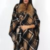 Clothing Rebellious Fashion | Latoya Beige Faux Fur Trimmed Cape