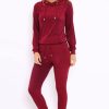 Clothing Rebellious Fashion | Wine Metallic Tracksuit - Sinead