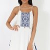 Clothing Rebellious Fashion | White Embroidered Tassel Dress - Anastasia