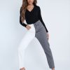 Clothing Rebellious Fashion | Grey Straight Leg Split Colour Jeans - Jakia