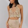 Clothing Rebellious Fashion | Nude & Gold Embellished Co-Ord - Norah