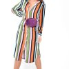 Clothing Rebellious Fashion | Multi Stripe Button Down Shirt Dress - Wryn