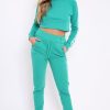 Clothing Rebellious Fashion | Green Tracksuit With White Side Stripe - Kady