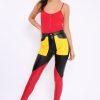 Clothing Rebellious Fashion | Red Ribbed Popper Front Bodysuit - Baylee