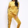 Clothing Rebellious Fashion | Mustard Velvet Striped Trim Co-Ord Set - Beau