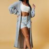 Clothing Rebellious Fashion | Light Grey Longline Knit Maxi Cardigan - Ema