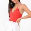 Clothing Rebellious Fashion | Red Cross Over Bardot Bodysuit - Sahari