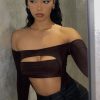 Clothing Rebellious Fashion | Chocolate Front Cut Out Bodysuit - Kripa