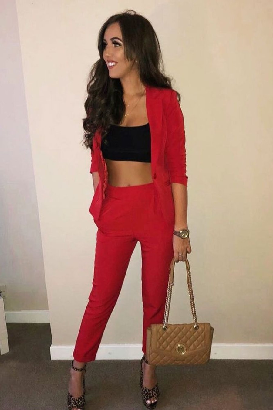 Clothing Rebellious Fashion | Red Blazer And Trousers Co-Ord - Rossie