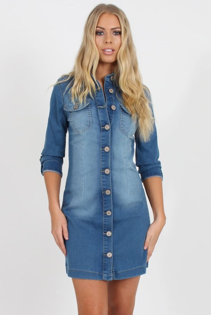 Clothing Rebellious Fashion | Denim Shirt Dress - Carly