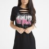 Clothing Rebellious Fashion | Black Front Distressed 'Amuse Society' T-Shirt Dress - Lexi