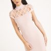 Clothing Rebellious Fashion | Blush Cage High Neck Bodycon Dress - Kade