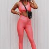 Clothing Rebellious Fashion | Neon Pink Crop Bralet Leggings Co-Ord - Erinn