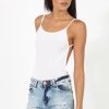 Clothing Rebellious Fashion | White Open Back Bodysuit - Aniyah